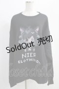 NieR Clothing / プリントSWEAT  XL 黒 H-24-12-26-064-PU-TO-KB-ZH