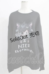 NieR Clothing / プリントSWEAT  XL 黒 H-24-12-26-064-PU-TO-KB-ZH