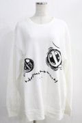 NieR Clothing / プリントSWEAT  2XL ホワイト H-24-12-26-076-PU-TO-KB-ZH