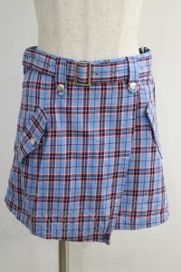 Candy Stripper / CHECK BELTED SKIRT S ブルー H-24-12-26-029-PU-SK-KB-ZH