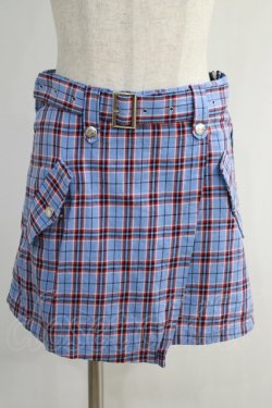 画像1: Candy Stripper / CHECK BELTED SKIRT S ブルー H-24-12-26-029-PU-SK-KB-ZH