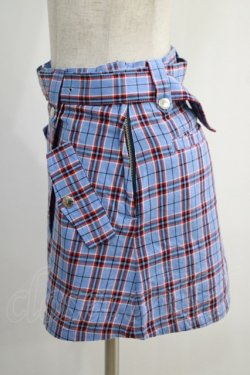 画像2: Candy Stripper / CHECK BELTED SKIRT S ブルー H-24-12-26-029-PU-SK-KB-ZH