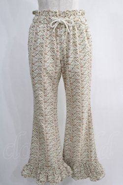 画像1: Candy Stripper / FLORAL GIRLY FRILL HEM FLARE PANTS  アイボリー H-24-12-27-060-PU-PA-KB-ZH