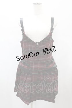 画像1: KILL STAR / DISTORTION PLEATED DRESS L BLOOD TARTAN H-25-01-02-2014-SL-OP-KB-ZH