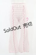 Candy Stripper / GINGHAM FLARE PANTS  ライトピンク H-25-01-02-041-PU-PA-KB-ZH