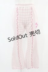 Candy Stripper / GINGHAM FLARE PANTS  ライトピンク H-25-01-02-041-PU-PA-KB-ZH