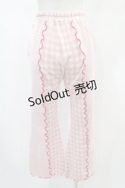 画像2: Candy Stripper / GINGHAM FLARE PANTS  ライトピンク H-25-01-02-041-PU-PA-KB-ZH