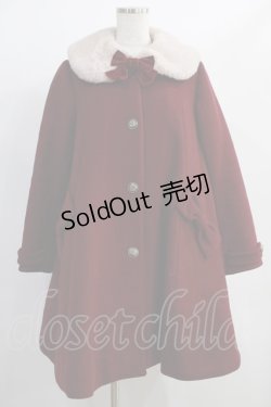 画像1: LIEF（海外ロリータブランド） / A line Ribbon fur coat Free ボルドー H-25-01-03-031-GO-CO-NS-ZH