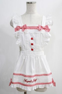 画像1: Angelic Pretty / Fancy Ribbonエプロン Free オフ/レッド H-25-01-03-037-AP-OP-NS-ZH