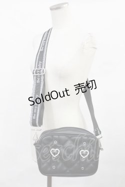 画像1: Ank Rouge / ロゴプリントショルダーBag  ブラック H-25-01-07-1034-CA-BG-NS-ZH