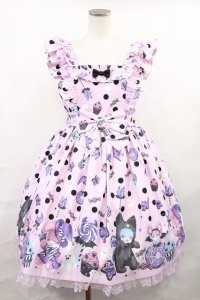 Angelic Pretty / Happy Treat Partyジャンパースカート Free ピンク H-25-01-07-1005-AP-OP-NS-ZH