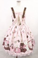 Angelic Pretty / Travelくまちゃんベルトジャンパースカート Free ピンク H-25-01-07-1006-AP-OP-NS-ZH