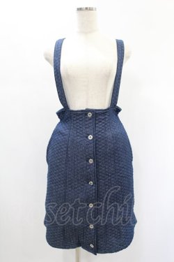 画像1: Candy Stripper / DENIM QUILT SKIRT M ブルー H-25-01-08-1007-PU-SK-KB-ZH