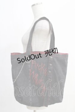 画像1: h.ANARCHY / チェーン付トートBAG  黒 H-25-01-10-054-HN-BG-KB-ZH