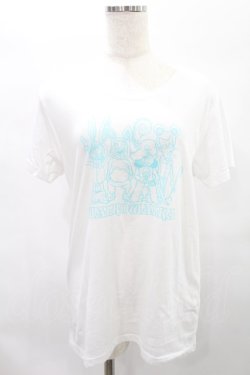 画像1: MALKOMALKA / プリントTシャツ  白×サックス H-25-01-11-1021-PU-TO-KB-ZT016