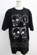 NieR Clothing / プリントCOTTON CUTSEW XL 黒 H-25-01-11-012-PU-TO-KB-ZT027