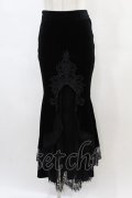 DARK IN LOVE / Gorgeous mermaid lacey velvet tight maxi skirt S 黒 H-25-01-12-1041-PU-SK-KB-ZH