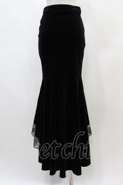 画像2: DARK IN LOVE / Gorgeous mermaid lacey velvet tight maxi skirt S 黒 H-25-01-12-1041-PU-SK-KB-ZH