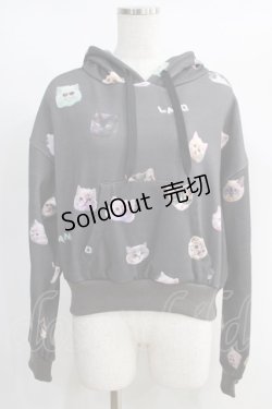 画像1: LAND by MILKBOY / CAT BUNCH HOODIES  ブラック H-25-01-13-060-MB-TO-KB-ZH