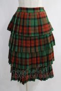 Jane Marple / Wool tartan dirndl skirt  グリーン H-25-01-13-015-JM-SK-KB-ZH