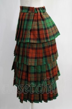 画像2: Jane Marple / Wool tartan dirndl skirt  グリーン H-25-01-13-015-JM-SK-KB-ZH