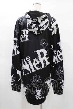 画像2: NieR Clothing / 総柄ZIPパーカー  黒 H-25-01-15-1057-PU-TO-KB-ZH