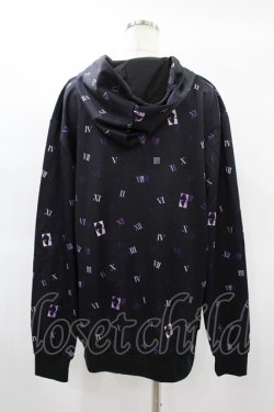 画像2: NieR Clothing / 総柄ZIPパーカー  黒×紫 H-25-01-15-1058-PU-TO-KB-ZH