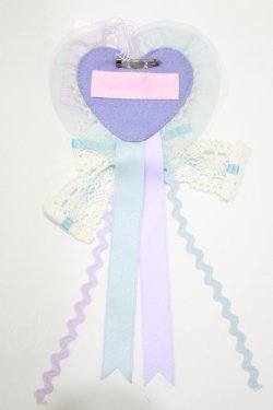 画像2: Angelic Pretty / MELODY TOYSハートワッペンブローチ  ラベンダー/サックス H-25-01-17-050-AP-AC-NS-ZH