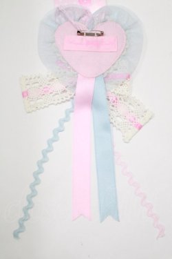 画像2: Angelic Pretty / MELODY TOYSハートワッペンブローチ  ピンク/サックス H-25-01-17-051-AP-AC-NS-ZH