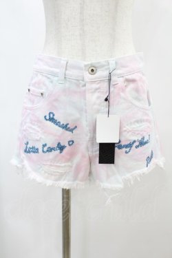 画像1: Candy Stripper / DAMAGE SHORT PANTS S ミックスカラー H-25-01-18-1036-PU-PA-KB-ZH