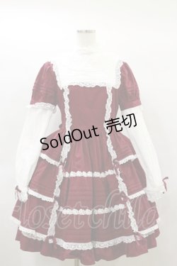 画像1: Angelic Pretty / 立ち襟ワンピース Free ボルドー H-25-01-20-068-AP-OP-NS-ZH