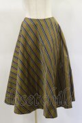 Jane Marple / Regimental stripe circular skirt  ocher H-25-01-20-1042-JM-SK-KB-ZH