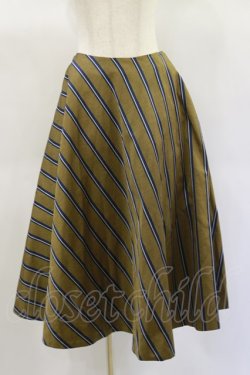 画像1: Jane Marple / Regimental stripe circular skirt  ocher H-25-01-20-1042-JM-SK-KB-ZH