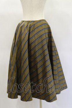 画像2: Jane Marple / Regimental stripe circular skirt  ocher H-25-01-20-1042-JM-SK-KB-ZH