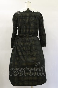 画像2: Jane Marple / Memory shadow check shirring dress  ブラック H-25-01-20-1069-JM-OP-KB-ZH