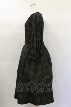 画像3: Jane Marple / Memory shadow check shirring dress  ブラック H-25-01-20-1069-JM-OP-KB-ZH