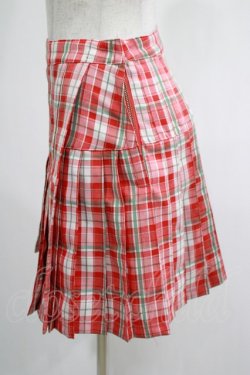 画像2: Candy Stripper / CHECK PLEATS MINI SKIRT S レッド H-25-01-21-1041-PU-SK-KB-ZH