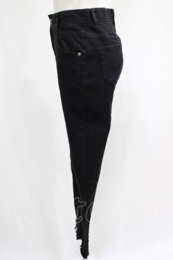 画像2: Candy Stripper / TATTERED HEM SKINNY DENIM S ブラック H-25-01-21-1048-PU-PA-KB-ZH