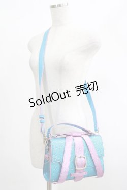 画像1: Candy Stripper / MY LITTLE CANDY RIBBON LAME HAND BAG  BLUE LAME×LAVENDER LAME H-25-01-21-1077-PU-BG-KB-ZH