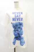 MILKBOY / NEVER SAY NEVER TEE S ホワイト×ブルー H-25-01-21-064-MB-TO-KB-ZT089