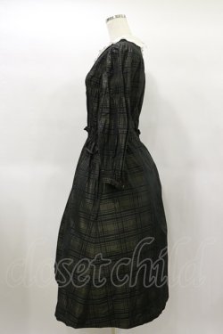 画像3: Jane Marple / Memory shadow check shirring dress  ブラック H-25-01-22-039-JM-OP-KB-ZH