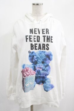 画像1: MILKBOY / NEVER FEED BEAR HOODY L ホワイト H-25-01-23-3041-MB-TO-KB-ZH