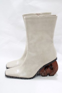 画像2: merry jenny / heart wood heel boots L ベージュ H-25-01-23-3053-LO-SH-KB-ZH