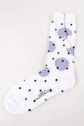 MILKBOY / ポルカドットSOCKS  ホワイト×ラベンダーグレー×ブラ H-25-01-24-2010-MB-ZA-KB-ZH