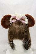 Angelic Pretty / Bear’s Chocolaterieカフェカチューシャ  ブラウン/ピンク H-25-01-25-007-AP-AC-NS-ZH