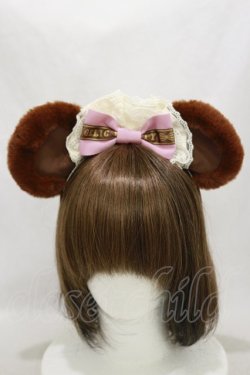 画像1: Angelic Pretty / Bear’s Chocolaterieカフェカチューシャ  ブラウン/ピンク H-25-01-25-007-AP-AC-NS-ZH