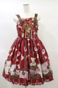 Angelic Pretty / Travelくまちゃんベルトジャンパースカート Free ワイン H-25-01-25-085-AP-OP-NS-ZH