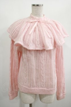 画像1: Candy Stripper / FRILL COLLOR KNIT  ピンク H-25-01-26-045-PU-TO-KB-ZH