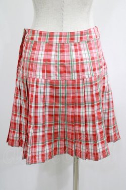 画像3: Candy Stripper / CHECK PLEATS MINI SKIRT M レッド H-25-01-26-023-PU-SK-KB-ZH