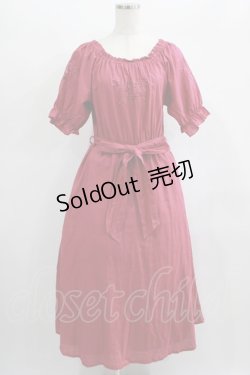 画像1: an another angelus / ローズ刺繍オフショルロングワンピース Free SHOCKING PINK H-25-01-27-022-CA-OP-NS-ZH